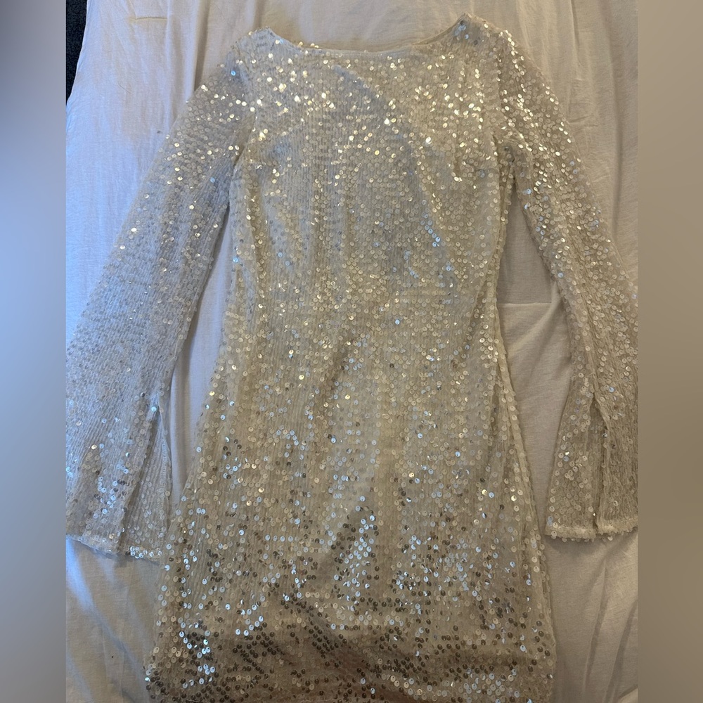 Open back sequence cocktail dress